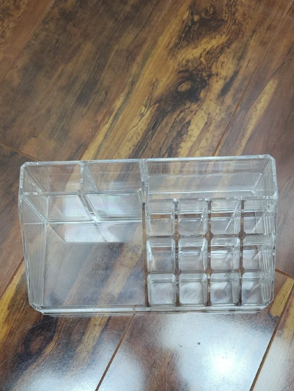 Clear Acrylic Multi-Compartment Makeup & Desk Organizer, Bathroom Cosmetic Table